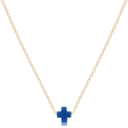 16" necklace gold - signature cross small