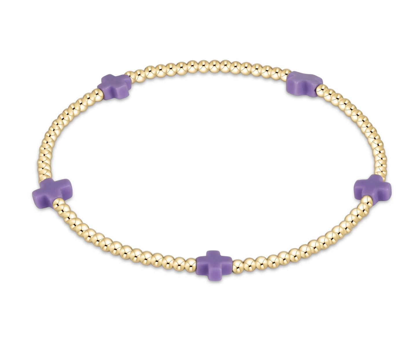 color signature cross 2mm gold bracelet - small cross