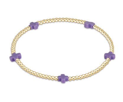 color signature cross 2mm gold bracelet - small cross