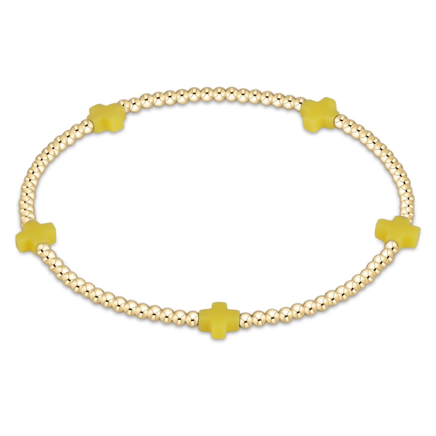 color signature cross 2mm gold bracelet - small cross