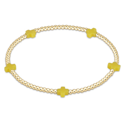 color signature cross 2mm gold bracelet - small cross