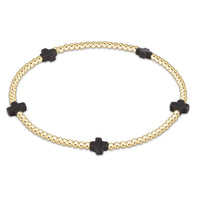 enewton color signature cross 2mm gold bracelet - small cross, Charcoal