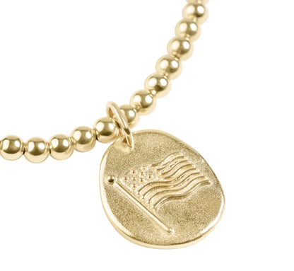 Classic Gold 3mm Bracelet 250 - Inspire America Gold Disc