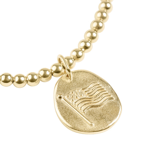 Extends Classic Gold 3mm Bracelet 250 - Inspire America Gold Disc