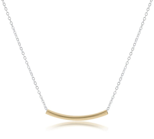 16" necklace sterling mixed metal - bliss bar small gold