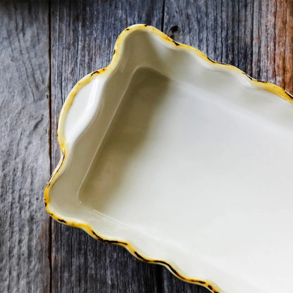 Italian Bakers White Small Rectangular Baker