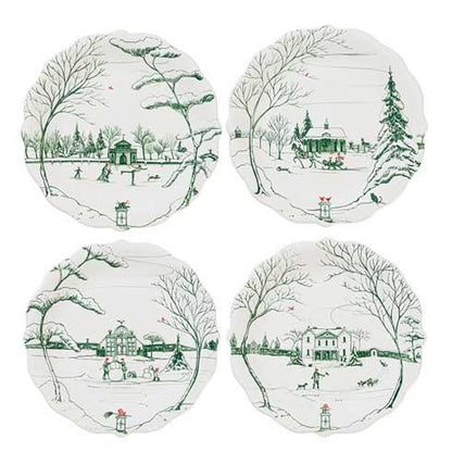 Country Estate Winter Frolic Party Plate Assorted Set/4