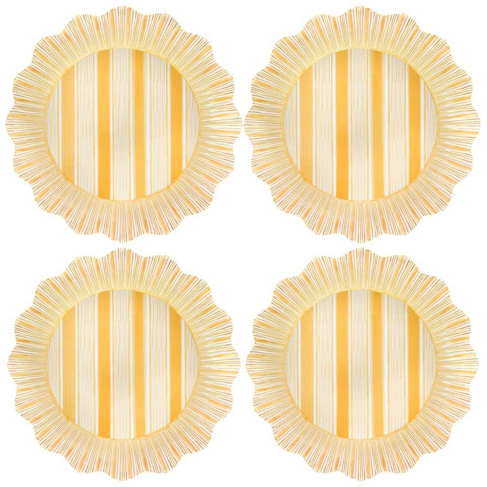 Cabana Stripe Melamine Plate Set/4