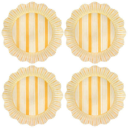 Cabana Stripe Melamine Plate Set/4