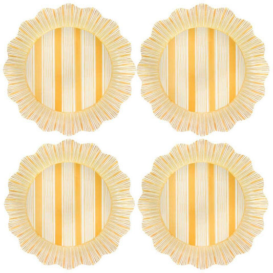 Cabana Stripe Melamine Plate Set/4