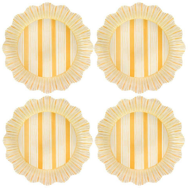 Cabana Stripe Melamine Plate Set/4