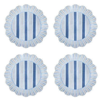 Cabana Stripe Melamine Plate Set/4