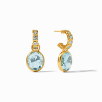 Julie Vos Jolie Hoop & Charm Earring, Aquamarine Blue