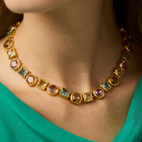 Julie Vos Jolie Tennis Necklace, Multi Stone