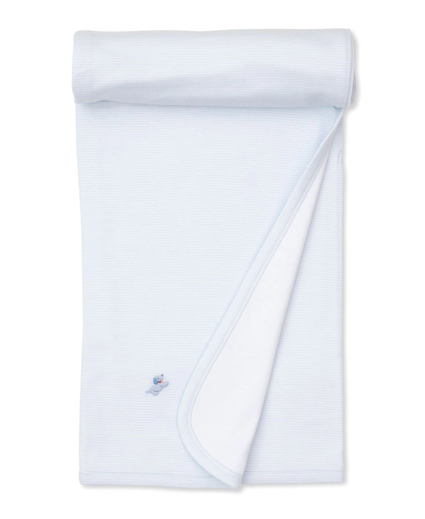 Premier Puppies Embroidered Receiving Blanket, Blue Stripe