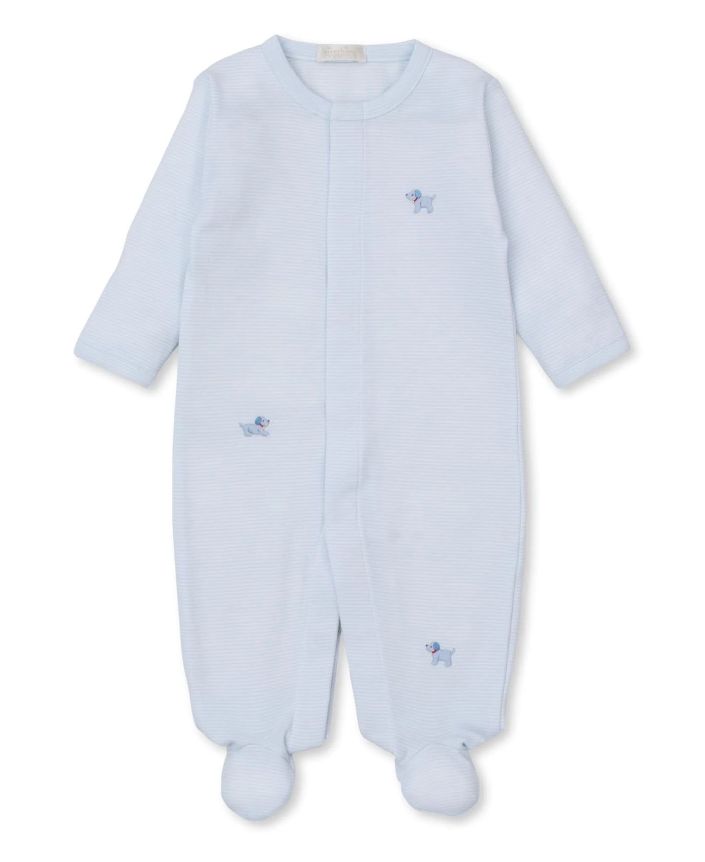Premier Puppies Embroidered Footie, Blue Stripe