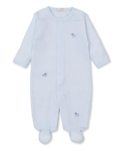 Premier Puppies Embroidered Footie, Blue Stripe