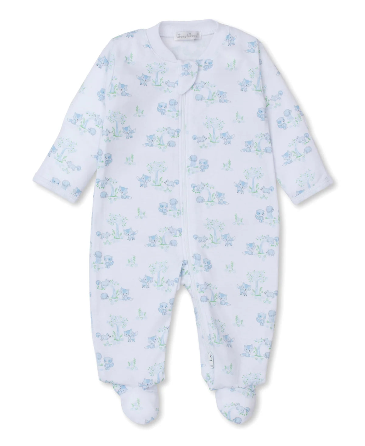 Light Blue Forest Fun Zip Footie