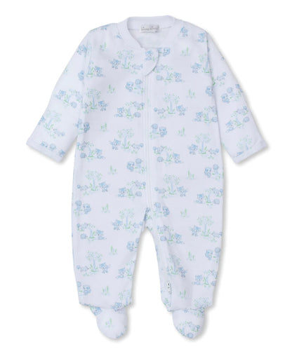 Light Blue Forest Fun Zip Footie