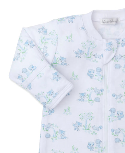Light Blue Forest Fun Zip Footie