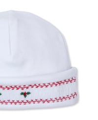 CLB Holiday Medley 24 White Hand Smocked Mistletoe Hat