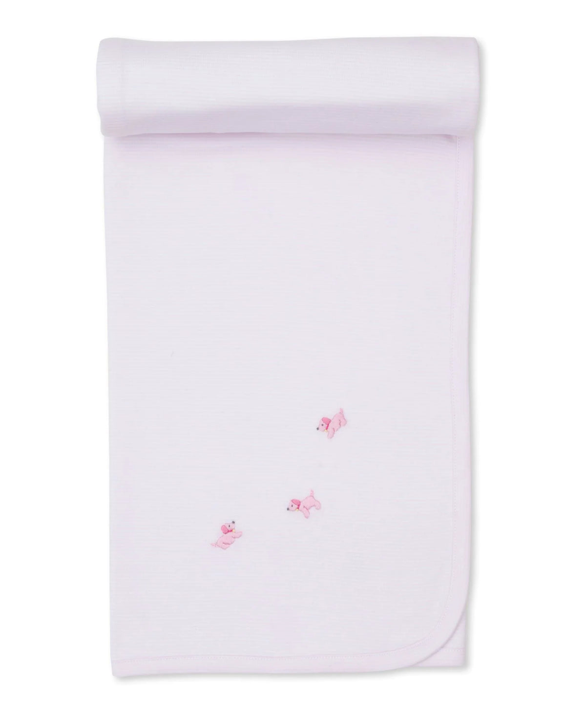 Premier Puppies Embroidered Receiving Blanket, Pink Stripe