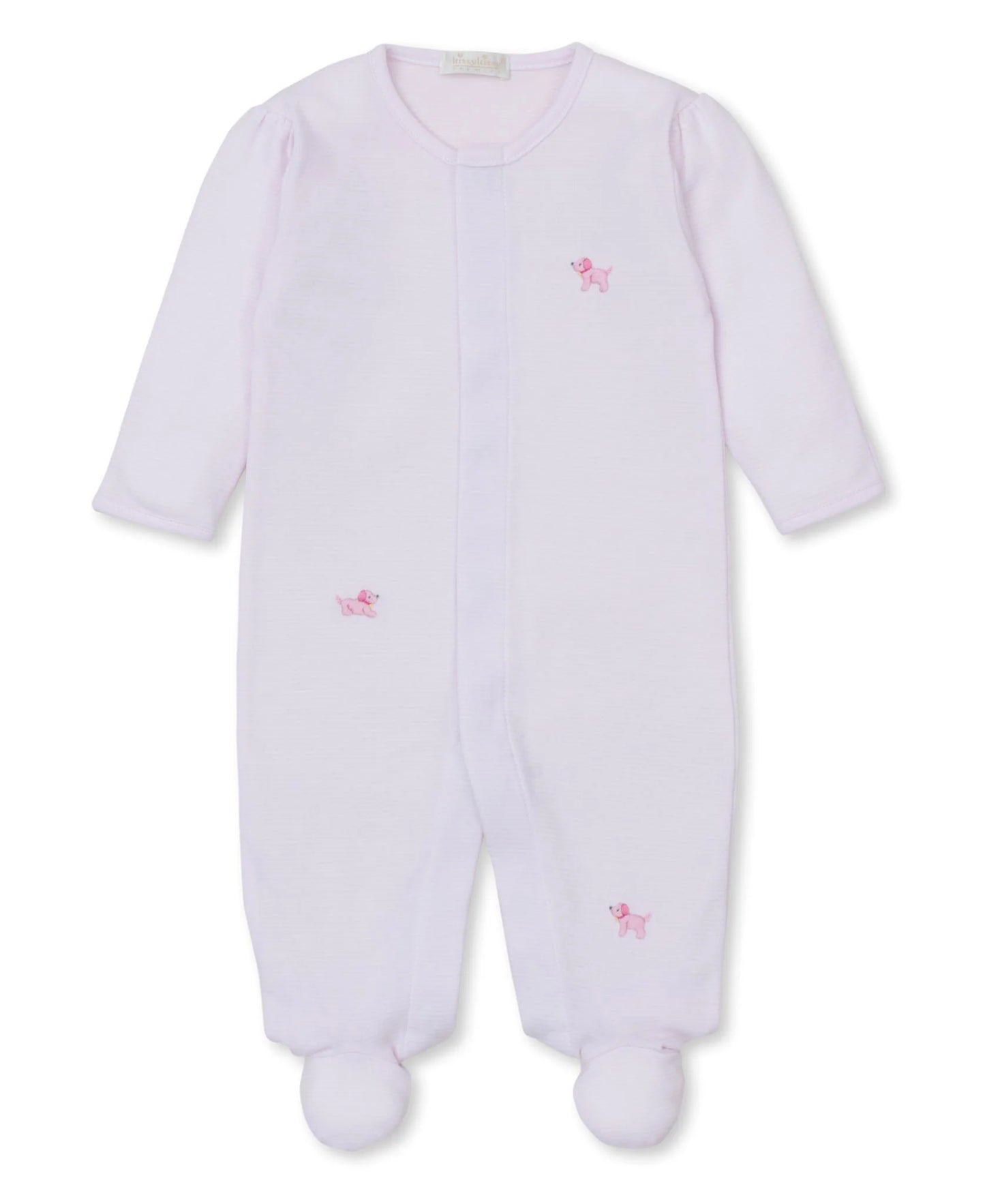 Premier Puppies Embroidered Footie, Pink Stripe