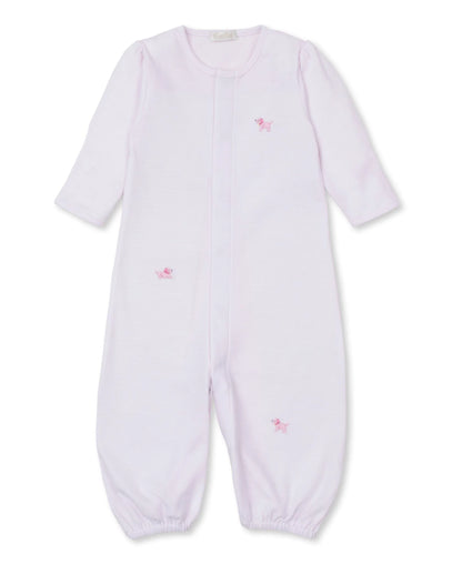 Premier Puppies Embroidered Converter Gown, Pink Stripe