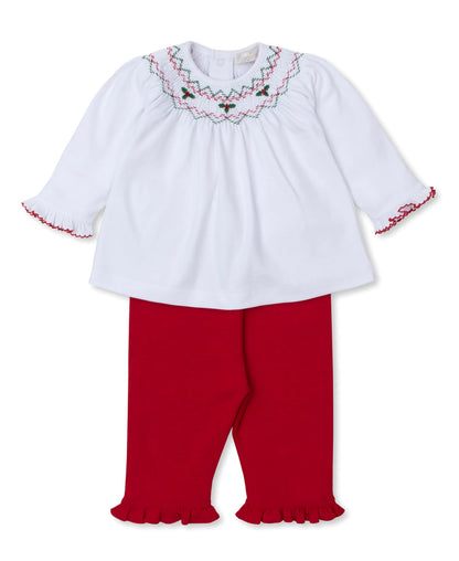 CLB Holiday Medley 24 Hand Smocked Mistletoe Pant Set