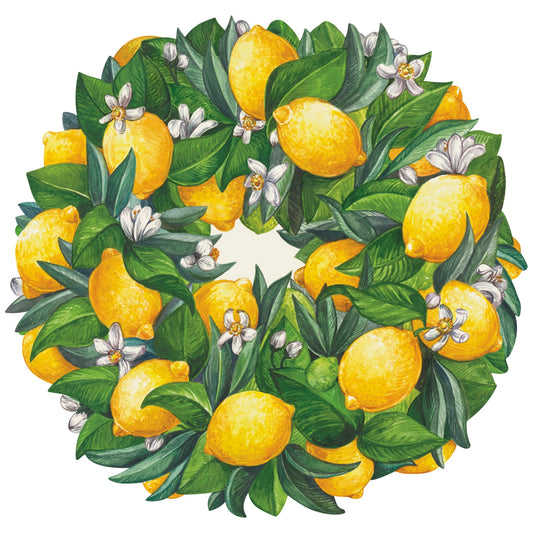 Die Cut Lemon Wreath Placemat - 12 Sheets