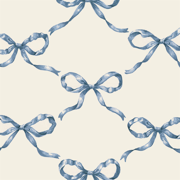 Heirloom Blue Bow Cocktail Napkin