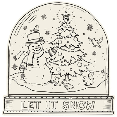Die-cut Snow Globe Coloring Placemat - 12 Sheets