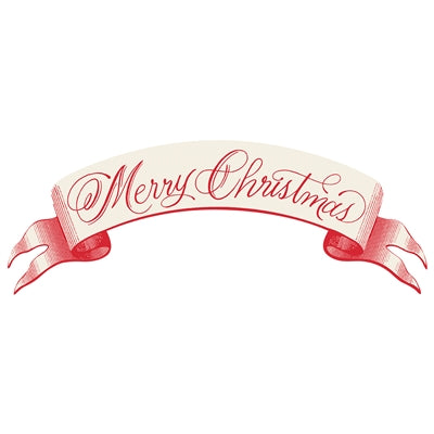 Red Merry Christmas Banner Table Accent