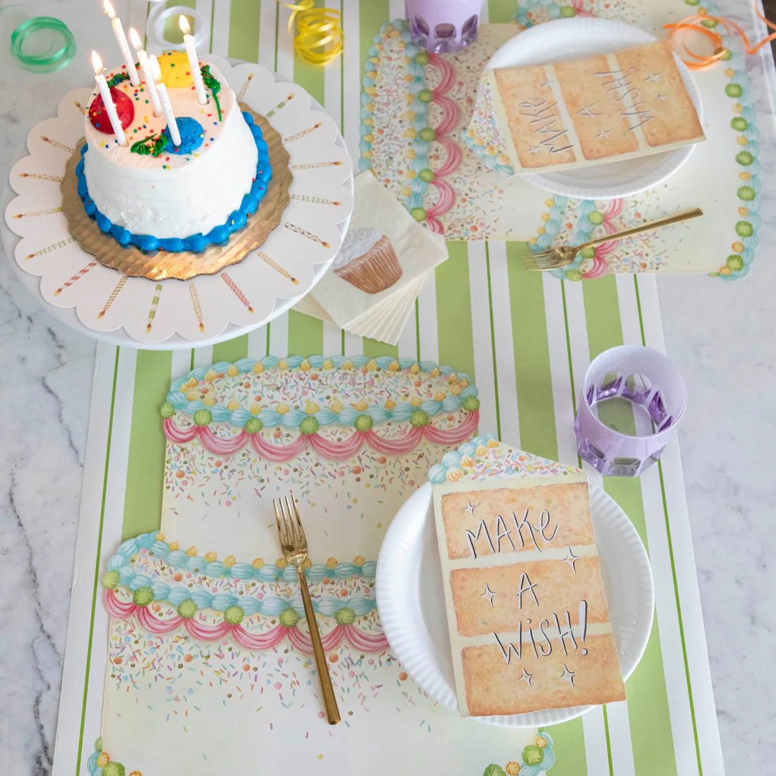 Die-Cut Birthday Cake Placemat