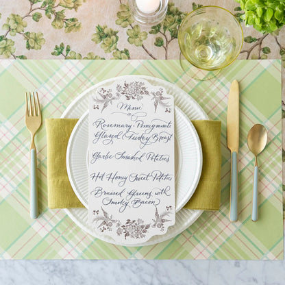 Bright Green Plaid Placemat