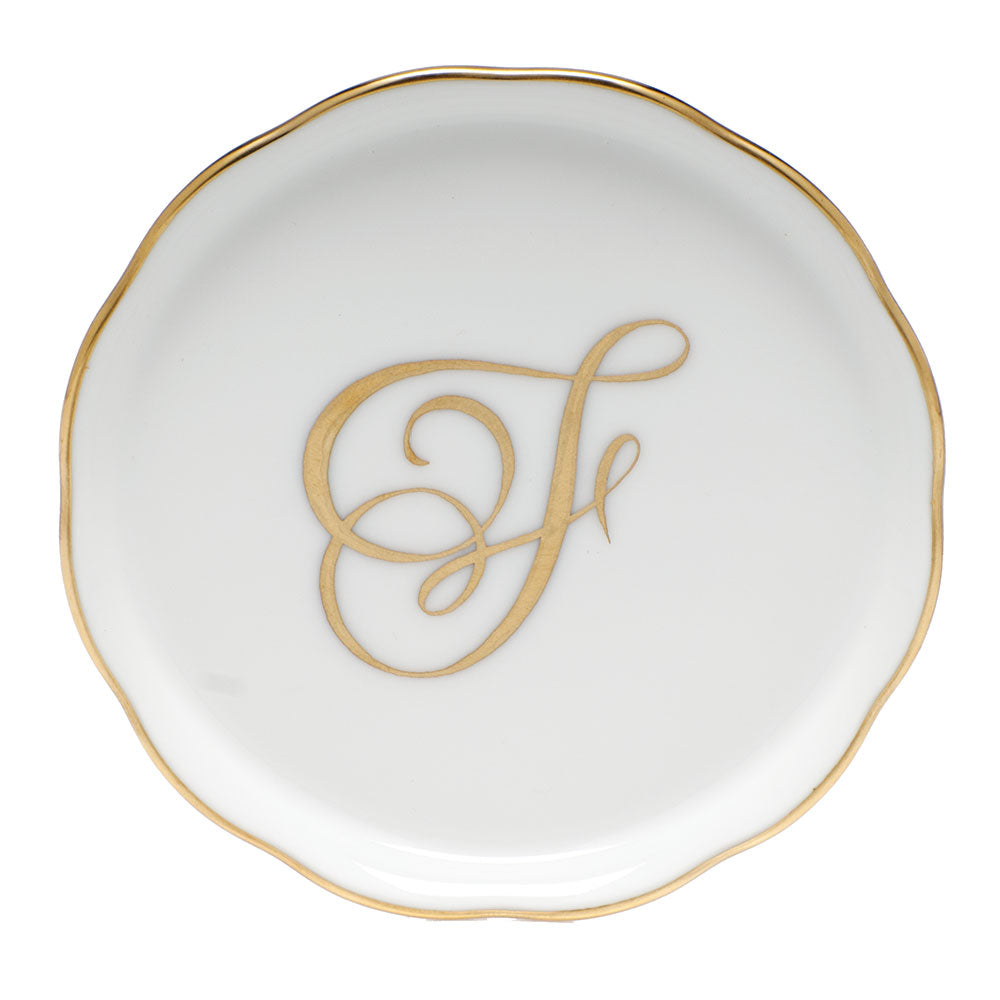 Coaster with Monogram — Gold