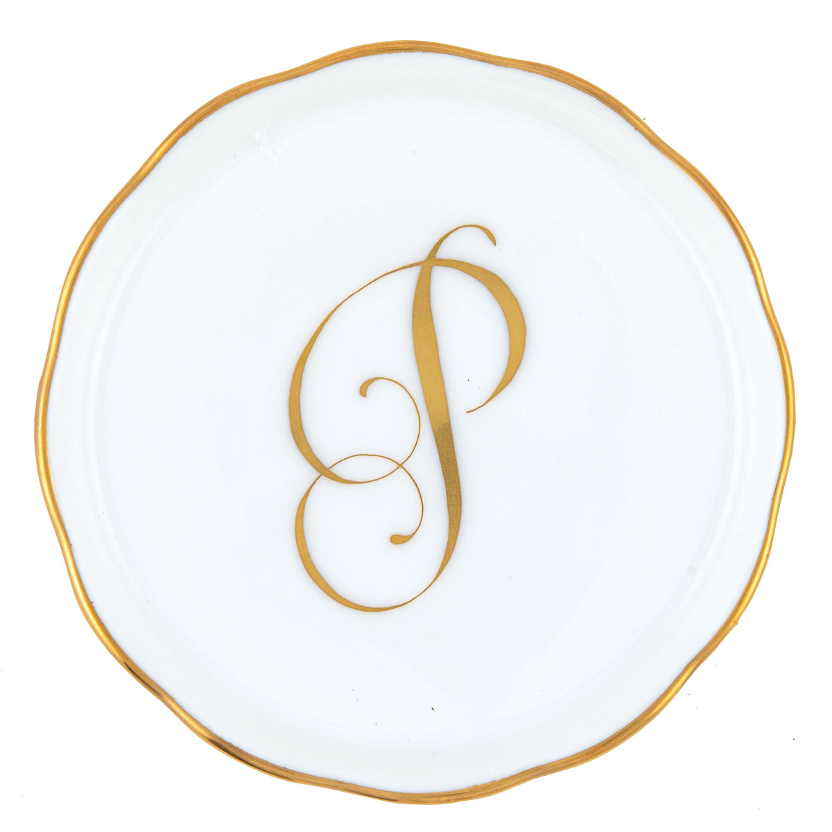 Coaster with Monogram — Gold