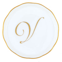 Coaster with Monogram - Letter V