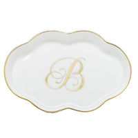 Scalloped Tray with Monogram - Letter B
