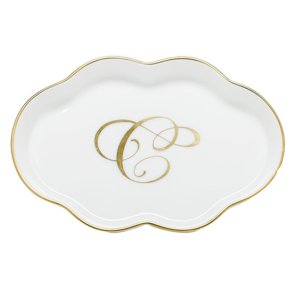 Scalloped Tray With Monogram