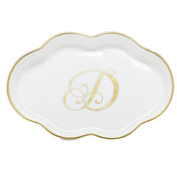 Scalloped Tray with Monogram - Letter D