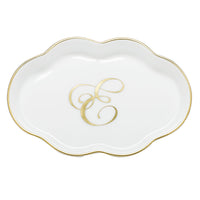 Scalloped Tray with Monogram - Letter E