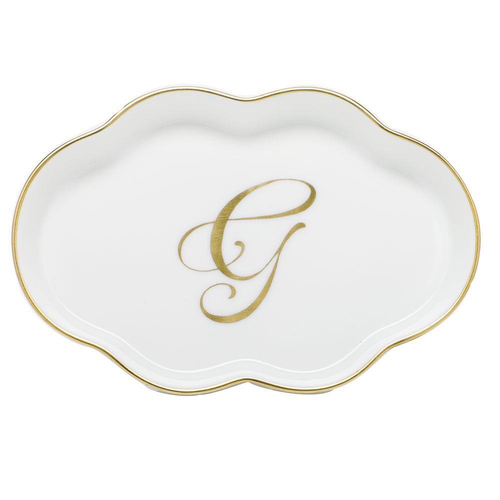 Scalloped Tray With Monogram