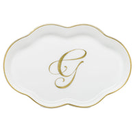 Scalloped Tray with Monogram - Letter G