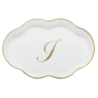Scalloped Tray with Monogram - Letter I