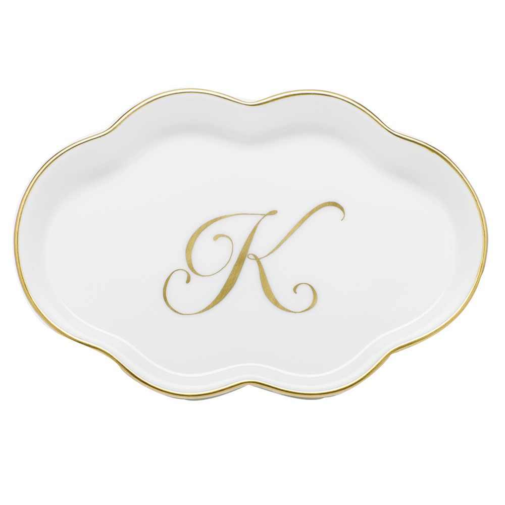 Scalloped Tray With Monogram