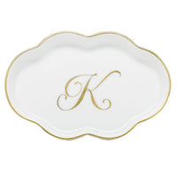 Scalloped Tray with Monogram - Letter K