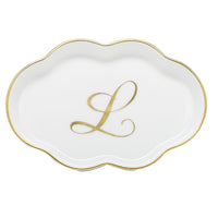Scalloped Tray with Monogram - Letter L