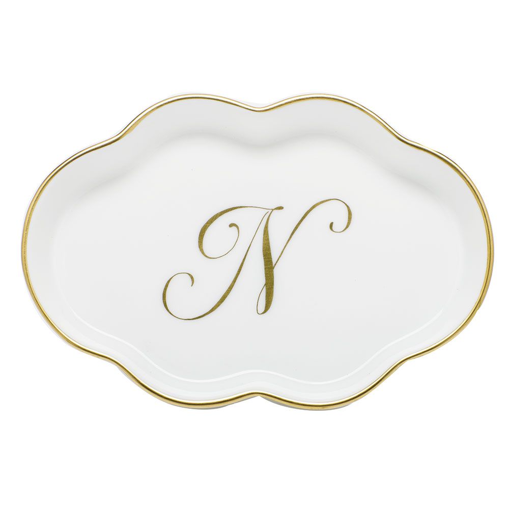 Scalloped Tray With Monogram
