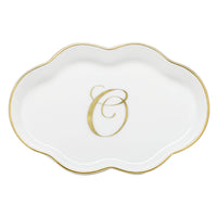 Scalloped Tray with Monogram - Letter O